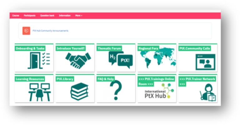 The PtX.Community online platform, hosted on www.atingi.org